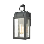 Heritage Hills 1-Light Outdoor Sconce in Aged Zinc with Seedy Glass Enclosure - Elk Lighting 45480/1