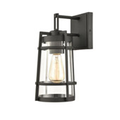 Crofton 1-Light Outdoor Sconce in Charcoal with Clear Glass - Elk Lighting 45490/1