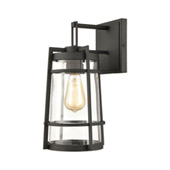 Crofton 1-Light Outdoor Sconce in Charcoal with Clear Glass - Elk Lighting 45491/1