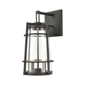 Crofton 2-Light Outdoor Sconce in Charcoal with Clear Glass - Elk Lighting 45492/2