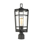 Crofton 1-Light Outdoor Post Mount in Charcoal with Clear Glass - Elk Lighting 45494/1