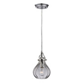 Danica 1 Light Pendant In Polished Chrome And Clear Glass - Elk Lighting 46014/1