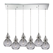 Danica 6 Light Pendant In Polished Chrome And Clear Glass - Elk Lighting 46014/6RC