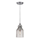 Danica 1 Light Pendant In Polished Chrome And Clear Glass - Elk Lighting 46019/1