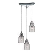 Danica 3 Light Pendant In Polished Chrome And Clear Glass - Elk Lighting 46019/3