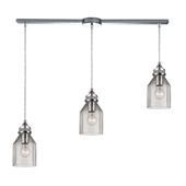 Danica 3 Light Pendant In Polished Chrome And Clear Glass - Elk Lighting 46019/3L