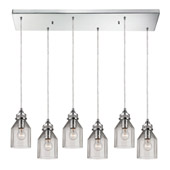 Danica 6 Light Pendant In Polished Chrome And Clear Glass - Elk Lighting 46019/6RC