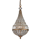 Crystal Empire 3 Light Pendant In Mocha And Clear Crystal - Elk Lighting 46046/3