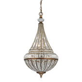 Crystal Empire 6 Light Pendant In Mocha And Clear Crystal - Elk Lighting 46047/6