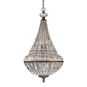 Crystal Empire 9 Light Pendant In Mocha And Clear Crystal - Elk Lighting 46048/6+3