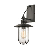 Lakeshore Drive 1-Light Sconce in Matte Black with Seedy Glass - Elk Lighting 46401/1
