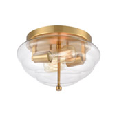 Manhattan Boutique 2-Light Flush Mount in Brushed Brass with Clear Glass - Elk Lighting 46554/2