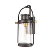 Wexford 1-Light Sconce in Matte Black with Seedy Glass - Elk Lighting 46671/1