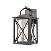 Carriage Light 1-Light Sconce in Matte Black with Seedy Glass - Elk Lighting 46750/1