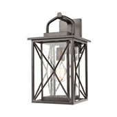 Carriage Light 1-Light Sconce in Matte Black with Seedy Glass - Elk Lighting 46751/1
