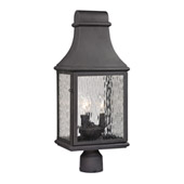 Forged Jefferson 3 Light Outdoor Post Lamp In Charcoal - Elk Lighting 47075/3