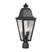 Forged Brookridge 3 Light Outdoor Post Lamp In Charcoal - Elk Lighting 47105/3