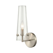 Valante 1-Light Sconce in Satin Nickel with Clear Glass - Elk Lighting 47224/1