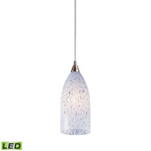 Verona 1 Light Led Pendant In Satin Nickel And Snow White Glass - Elk Lighting 502-1SW-LED