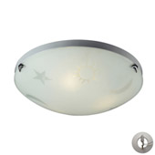 Novelty 3 Light Night Sky Flushmount In Satin White Glass With Recessed Lighting Kit - Elk Lighting 5088/3-LA