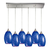 Contemporary Mulinello 6 Light Multi Pendant Ceiling Fixture - Elk Lighting 517-6RC-S