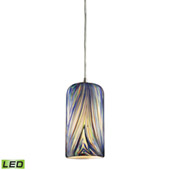 Molten 1 Light Led Pendant In Satin Nickel And Ocean Glass - Elk Lighting 544-1MO-LED