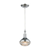 Ravette 1-Light Mini Pendant in Polished Chrome with Clear Ribbed Glass - Elk Lighting 56623/1