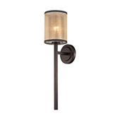 Diffusion 1-Light Wall Lamp in Oiled Bronze with Organza and Mercury Glass - Elk Lighting 57023/1