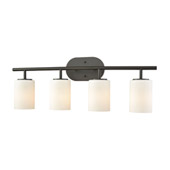 Pemlico 4-Light Vanity Lamp in Oil Rubbed Bronze with White Glass - Elk Lighting 57143/4