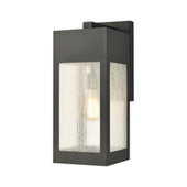 Angus 1-Light Outdoor Sconce in Charcoal with Seedy Glass Enclosure - Elk Lighting 57302/1