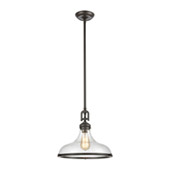 Rutherford 1-Light Pendant in Oil Rubbed Bronze with Seedy Glass - Elk Lighting 57361/1