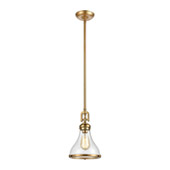 Rutherford 1-Light Mini Pendant in Satin Brass with Seedy Glass - Elk Lighting 57370/1