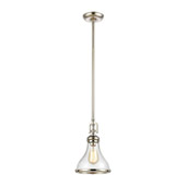 Rutherford 1-Light Mini Pendant in Polished Nickel with Seedy Glass - Elk Lighting 57380/1