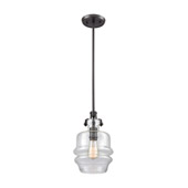 Zumbia 1-Light Mini Pendant in Oil Rubbed Bronze with Clear Glass - Elk Lighting 60100/1