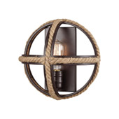 Natural Rope 1-Light Sconce in Oil Rubbed Bronze - Elk Lighting 63061-1