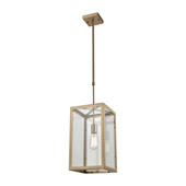 Parameters 1-Light Chandelier in Satin Brass with Clear Glass - Elk Lighting 63081-1