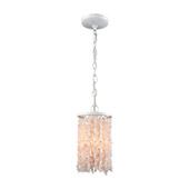 Agate Stones 1-Light Mini Pendant in Off-white with White/Pink - Includes Adapter Kit - Elk Lighting 65330/1-LA
