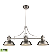 Chadwick 3-Light Island Light in Satin Nickel with Matching Shade - Includes LED Bulbs - Elk Lighting 66125-3-LED