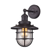 Seaport 1 Light Sconce In Oil Rubbed Bronze And Clear Glass - Elk Lighting 66366/1