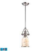 Chadwick 1 Light Led Pendant In Polished Nickel And Cappa Shells - Elk Lighting 66412-1-LED