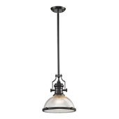 Chadwick 1 Light Pendant In Oil Rubbed Bronze And Halophane Glass - Elk Lighting 66533-1