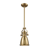 Chadwick 1-Light Mini Pendant in Satin Brass with Metal Shade - Elk Lighting 66599-1