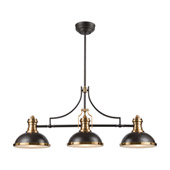Chadwick 3-Light Island Light in Oil Rubbed Bronze with Metal and Frosted Glass - Elk Lighting 67217-3