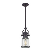 Chadwick 1 Light Pendant In Oil Rubbed Bronze And Seeded Glass - Elk Lighting 67722-1