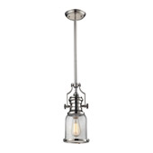 Chadwick 1 Light Pendant In Polished Nickel And Seeded Glass - Elk Lighting 67732-1