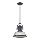 Chadwick 1 Light Pendant In Oil Rubbed Bronze And Seeded Glass - Elk Lighting 67733-1