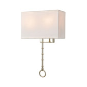 Shannon 2-Light Sconce in Polished Chrome with White Fabric Shade - Elk Lighting 75020/2