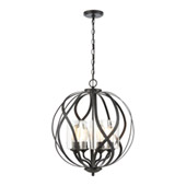 Daisy 4-Light Chandelier in Midnight Bronze with Clear Glass - Elk Lighting 75095/4