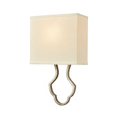 Lanesboro 1-Light Sconce in Dusted Silver with White Fabric Shade - Elk Lighting 75100/1