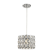 Tessa 1-Light Mini Pendant in Polished Chrome with Clear Crystal - Elk Lighting 81153/1